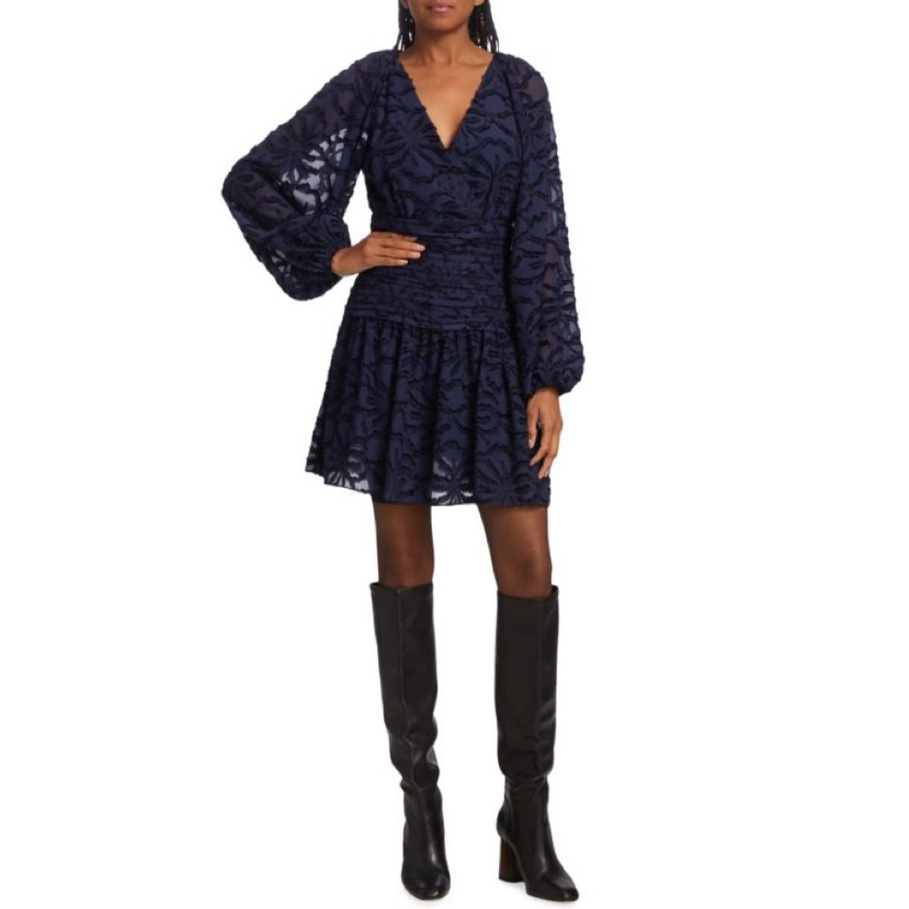Women’s Tanya Taylor Navy Eva Mini Dress Size 4 MSRP $525